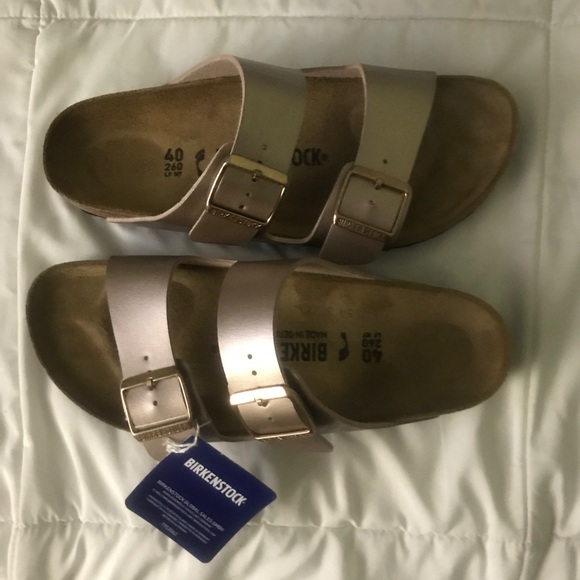 NWT Birkenstock Birko-Flor Arizona Sandals in Copper/Rose Gold - Picture 14 of 15